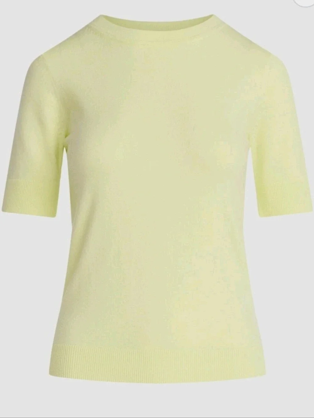 Free Assembly Women's Viscose Cozy Yarn Shrunken Sweater Tee with Short Sleeves - Picture 3 of 10